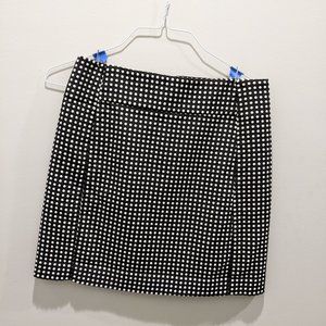 LOFT Black & Whit Polka-Dot Pencil Skirt